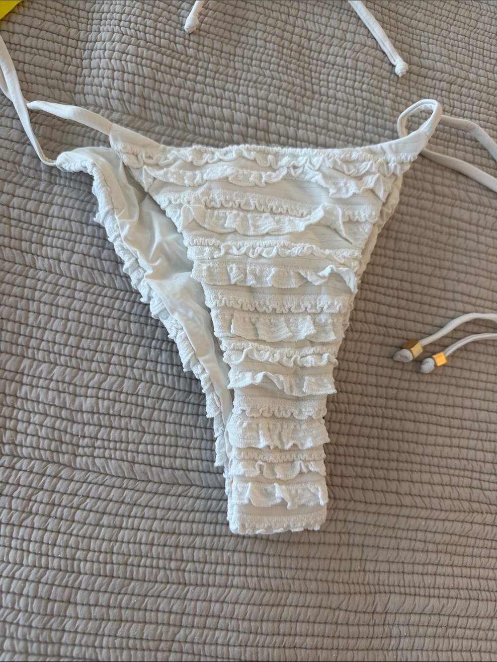 FARM Rio White Ruffle Triangle String Bikini - Picture 3 of 9